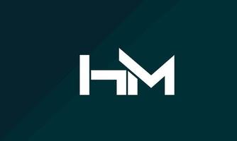 letras do alfabeto iniciais monograma logotipo hm, mh, h e m vetor