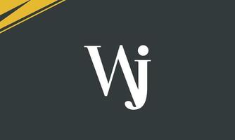 letras do alfabeto iniciais monograma logotipo wj, jw, w e j vetor