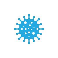 eps10 ícone de célula de bactérias de coronavírus de vetor azul isolado no fundo branco. covid 19 novo símbolo de bactérias coronavírus em um estilo moderno simples e moderno para o design, logotipo e aplicativo do seu site