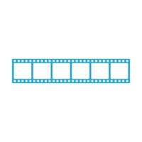 rolo de tira de filme de vetor azul eps10 ícone de quadro de slide em branco de 35 mm isolado no fundo branco. símbolo de fotografia de quadro em um estilo moderno simples e moderno para o design do seu site e logotipo