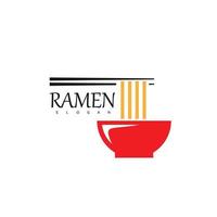 macarrão ramen logotipo design de comida símbolo vetor