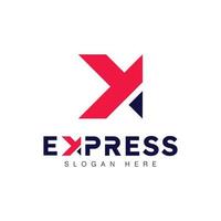 modelo de ilustração de design de ícone de vetor de logotipo expresso