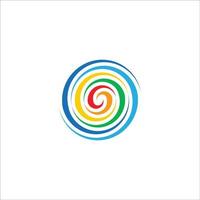 logotipo de meditação e ioga com sete cores de energia de aura vetor