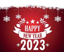 2023 feliz ano novo ilustração vetorial abstrato branco com fundo gradiente vermelho vetor