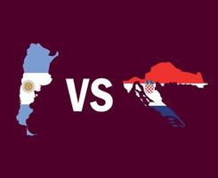 argentina e croácia mapa bandeira design de símbolo américa latina e europa vetor final de futebol ilustração de times de futebol de países latino-americanos e europeus