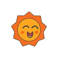 gráfico vetorial de ilustração de sol sorridente fofo vetor