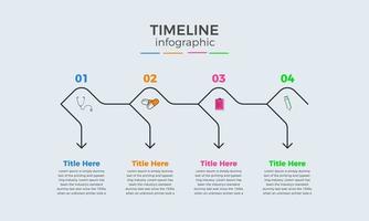 quatro opções infográfico moderno, infográfico médico ou modelo de infográfico de medicina vetor