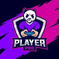 logotipo de jogo de panda esport de jogador profissional vetor