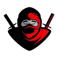 design de vetor de logotipo de ilustração de ninja vermelho