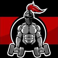 logotipo de musculação e academia de guerreiro vetor