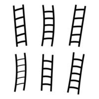 conjunto de ícone de escada ilustração de escada símbolo escada estilo plano silhueta de escada vetor