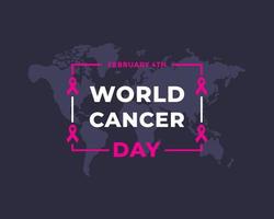 dia mundial do câncer, 4 de fevereiro, conceito, cartaz, ilustração em vetor. vetor