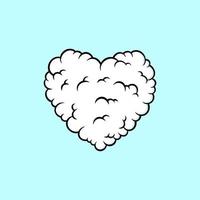 vetor de desenhos animados de nuvem em forma de coração
