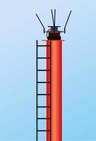 torre de telecomunicações, ilustração vetorial de torre de telecomunicações, altura e perigo, indústria elétrica e de telecomunicações vetor