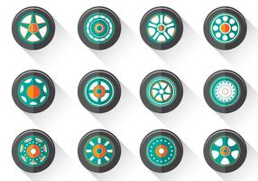 Hubcaps flat vector