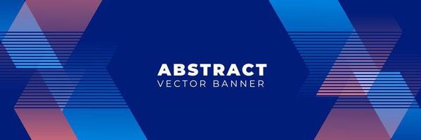 vetor de banner horizontal abstrato de fundo azul, design de modelo com espaço de cópia