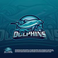 logotipos de esportes coloridos de golfinhos, ilustração vetorial isolada no fundo vetor