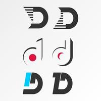 letra ou palavra d diferente variação fonte imagem gráfico ícone logotipo design conceito abstrato vetor estoque. pode ser usado como um símbolo associado à inicial ou monograma