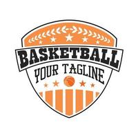 incrível emblema de basquete com bola imagem ícone gráfico logotipo design conceito abstrato estoque vetorial. pode ser usado como um símbolo relacionado a torneio ou esporte vetor