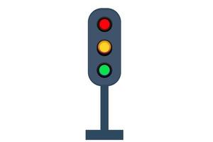semáforo com vetor de luz amarela e verde vermelha. levou semáforos da cidade mostrando as regras da estrada. símbolo de sinal do sistema de regulação de rua.