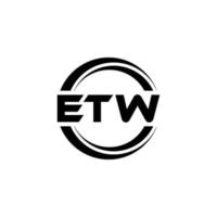 design de logotipo de carta etw na ilustração. logotipo vetorial, desenhos de caligrafia para logotipo, pôster, convite, etc. vetor