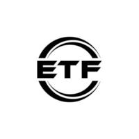 design de logotipo de carta etf na ilustração. logotipo vetorial, desenhos de caligrafia para logotipo, pôster, convite, etc. vetor