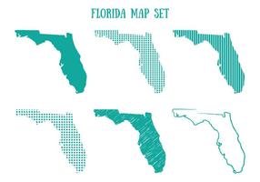 Conjunto de mapas da Flórida vetor