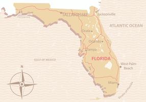 Mapa vintage florida vetor