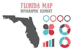 Mapa da Flórida e Elemento Infográfico vetor