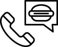 pedir comida no design do ícone do vetor de chamada