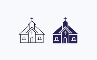 ícone de ilustração de construção de igreja vetor