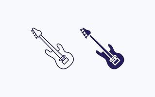 guitarra baixo, ícone de ilustração vetorial de música vetor