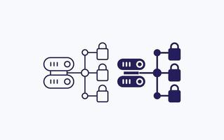 ícone de ilustração de conexão de banco de dados vetor