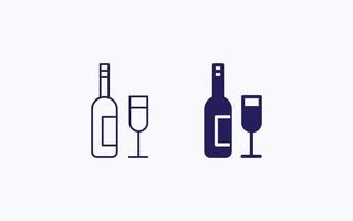 copo de vinho, ícone de ilustração vetorial de bar e restaurante vetor
