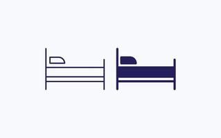 cama, ícone de ilustração vetorial de estadia em hotel vetor