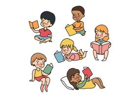 Vetores de leitura de crianças