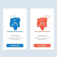 limpeza manual esfregar esfregar azul e vermelho baixar e comprar agora modelo de cartão de widget da web vetor