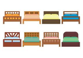 Conjunto de ícones de vetores de cama