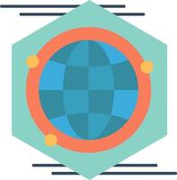 modelo de banner de ícone de vetor de ícone de cor plana globo polígono ideia