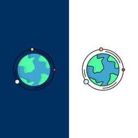 terra globo mundo geografia descoberta vetor de ícone de cor plana