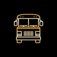 conceito de vetor de ônibus escolar ícone ou logotipo da linha amarela