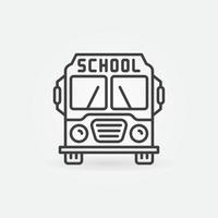 ícone de contorno do conceito de vetor de ônibus escolar. vista frontal