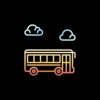 ícone colorido do contorno do conceito de vetor de ônibus escolar. vista lateral