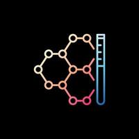 fórmula química e conceito de vetor de tubo de ensaio ícone linear colorido