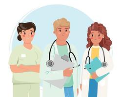 ilustração do grupo de trabalhadores médicos. ilustração do conceito de equipe profissional de saúde. vetor