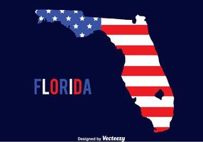 América Bandeira On Florida Map Vector