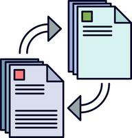 compartilhamento de documento de arquivo de compartilhamento copiando vetor de ícone de cor plana