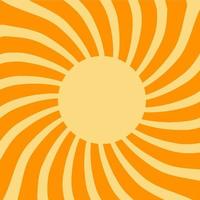 explosão de sol laranja retrô horizontal vetor