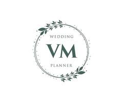 vm letras iniciais coleção de logotipos de monograma de casamento, modelos modernos minimalistas e florais desenhados à mão para cartões de convite, salve a data, identidade elegante para restaurante, boutique, café em vetor