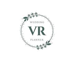 vr letras iniciais coleção de logotipos de monograma de casamento, modelos minimalistas e florais modernos desenhados à mão para cartões de convite, salve a data, identidade elegante para restaurante, boutique, café em vetor